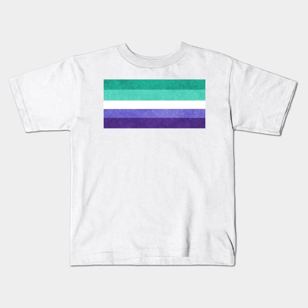 Shimmer Gay Man Pride Flag Kids T-Shirt by whizz0